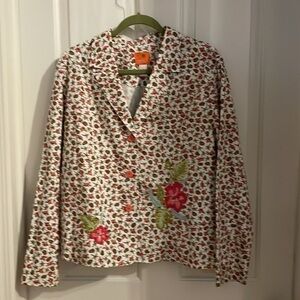 - Hearts of palm size 14 blazer/jacket in floral print, cotton
